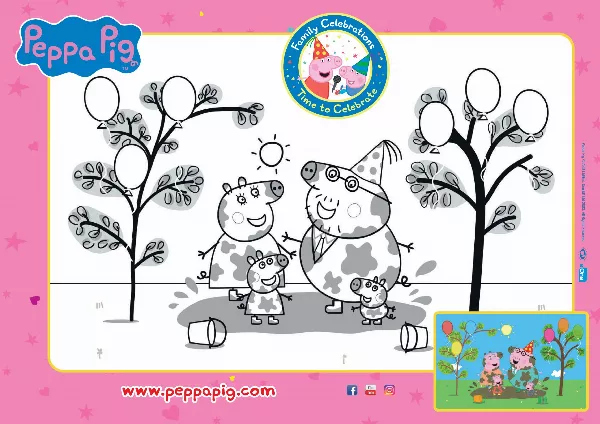 Peppa Pig Family Colouring Sheet